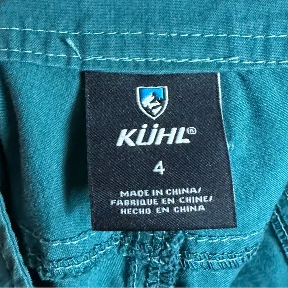 Kuhl Teal Midrise Bermuda Outdoorsy Athletic Athleisure Midi Cargo Shorts Size 4 - Picture 7 of 11